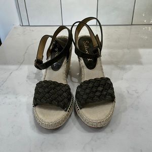 NWOT{Splendid}Sz 8 Olive Green Espadrilles Ankle Strap Wedge